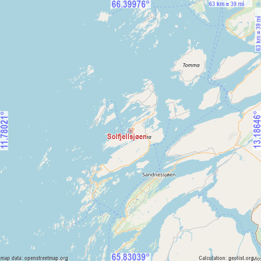 Solfjellsjøen on map