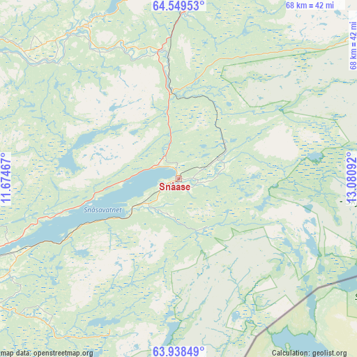 Snåase on map