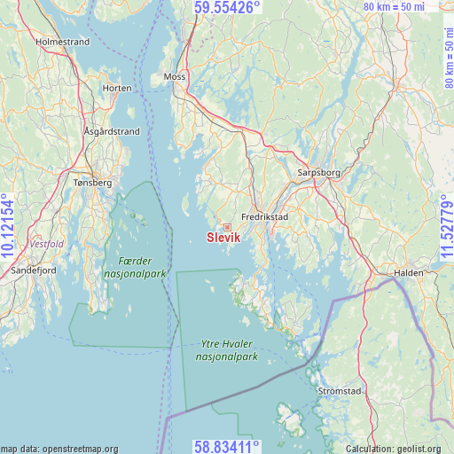 Slevik on map