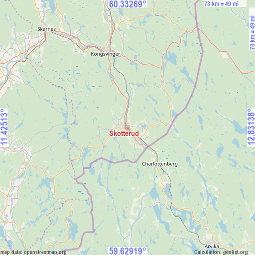 Skotterud on map