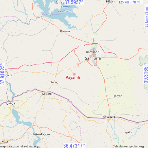 Payamlı on map