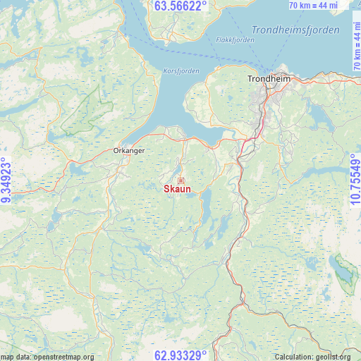 Skaun on map