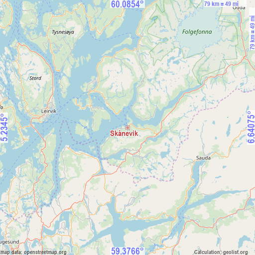 Skånevik on map