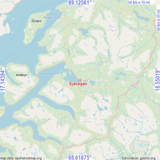 Sjøvegan on map