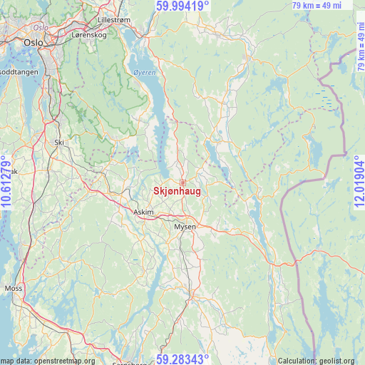 Skjønhaug on map