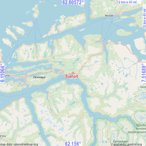 Sjøholt on map