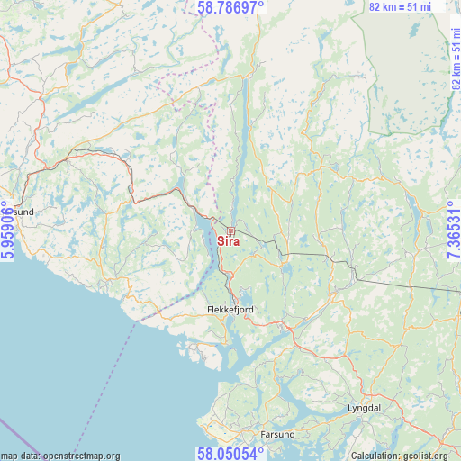 Sira on map