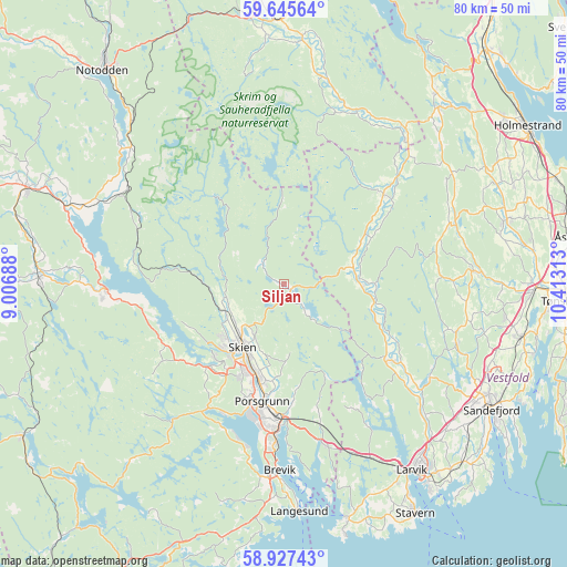 Siljan on map