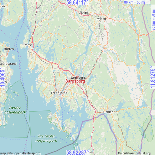 Sarpsborg on map