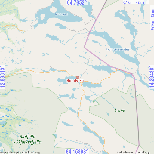 Sandvika on map