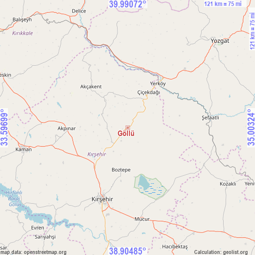 Göllü on map