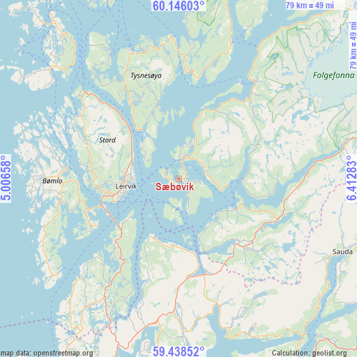 Sæbøvik on map
