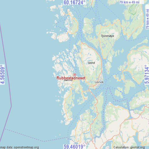 Rubbestadneset on map