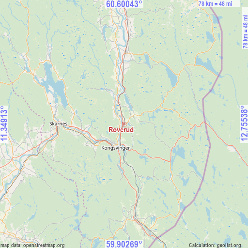 Roverud on map