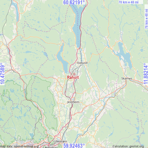 Råholt on map
