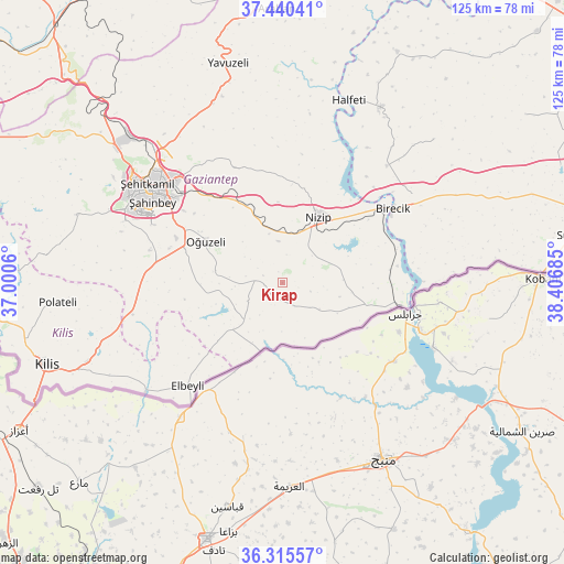 Kirap on map