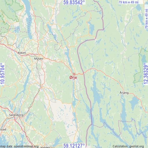 Ørje on map