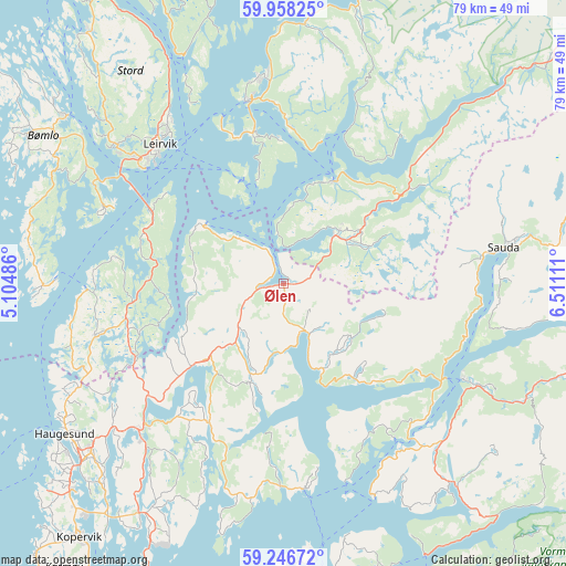 Ølen on map