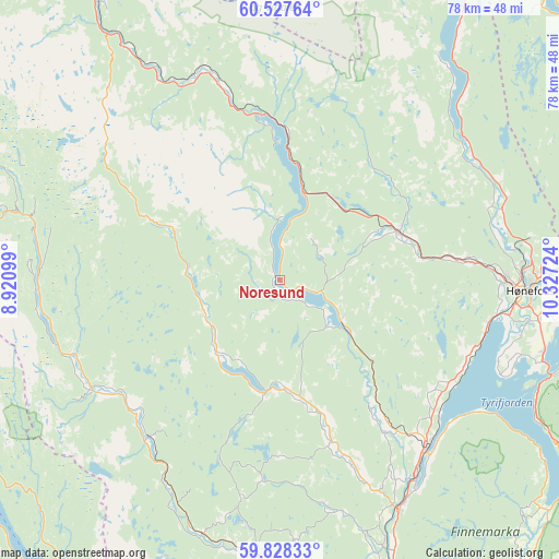 Noresund on map