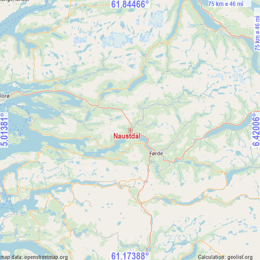 Naustdal on map