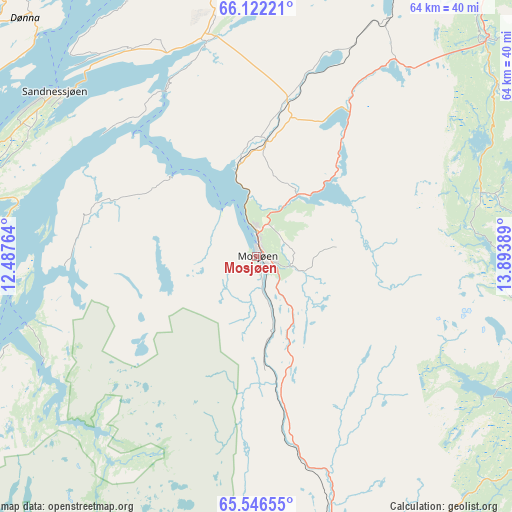 Mosjøen on map