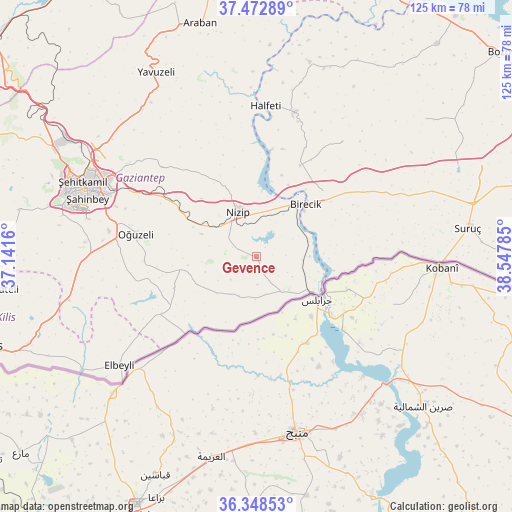 Gevence on map