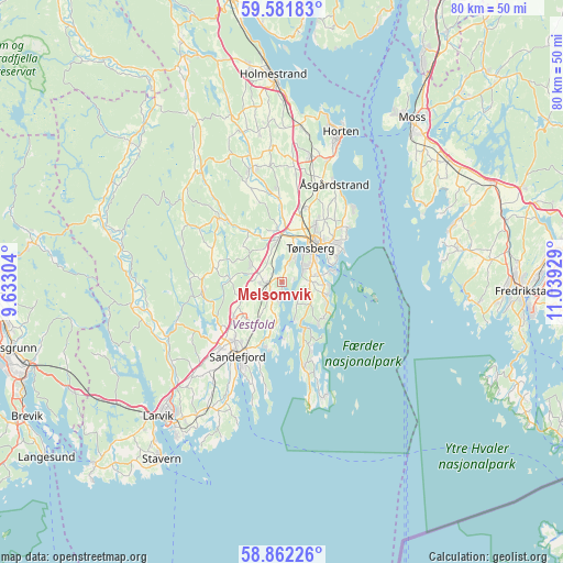 Melsomvik on map