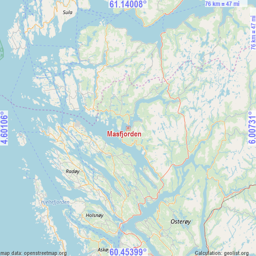 Masfjorden on map