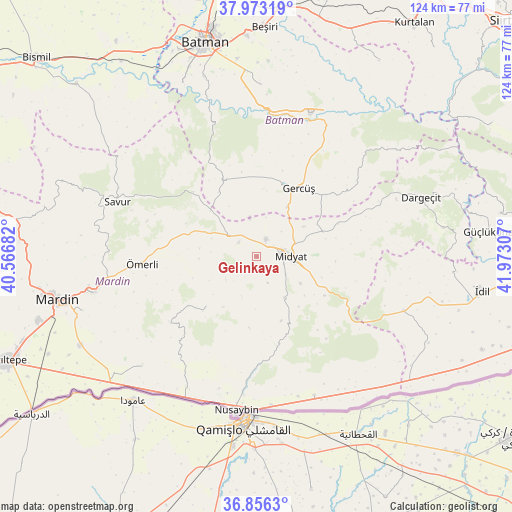 Gelinkaya on map
