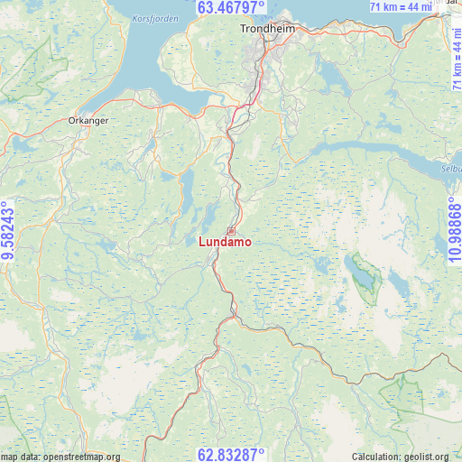 Lundamo on map