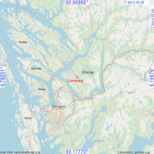 Lonevåg on map