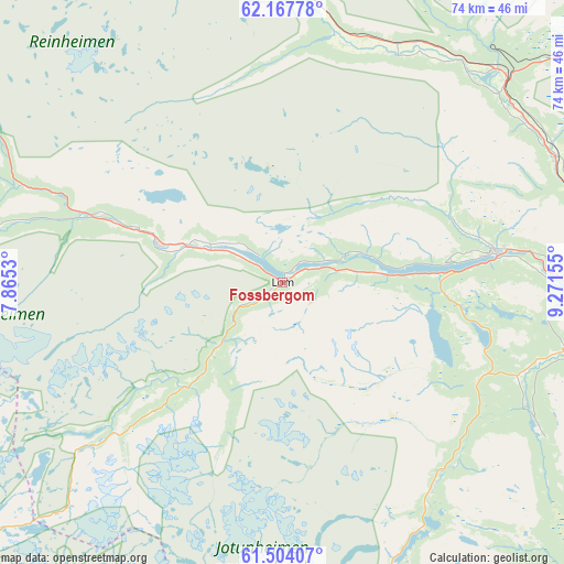 Fossbergom on map