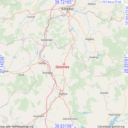 Gelembe on map