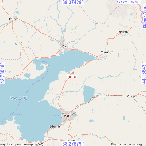 Timar on map