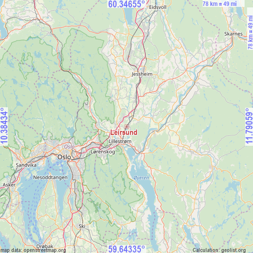 Leirsund on map