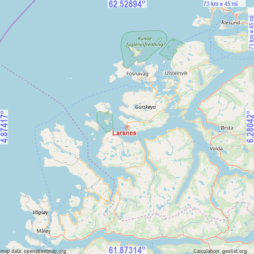 Larsnes on map