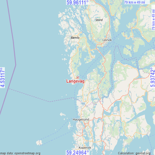 Langevåg on map