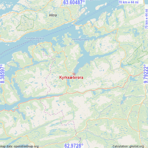 Kyrksæterøra on map