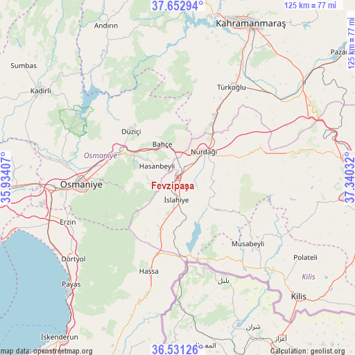 Fevzipaşa on map