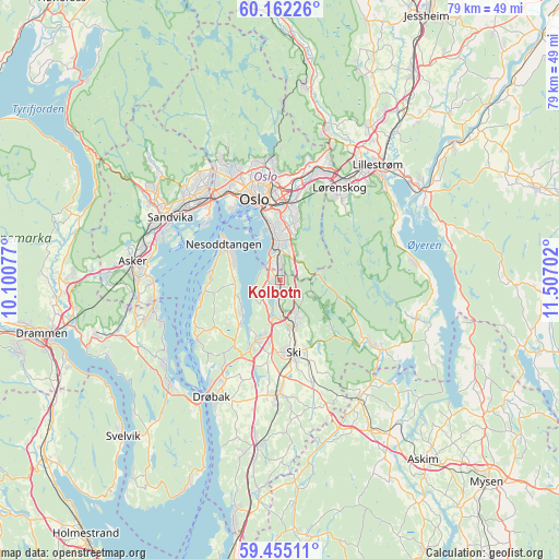 Kolbotn on map