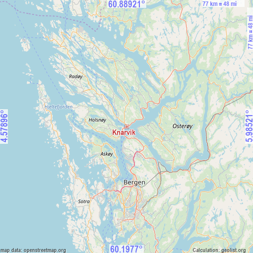 Knarvik on map