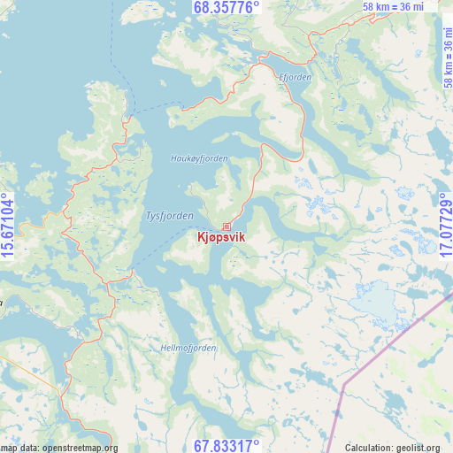 Kjøpsvik on map