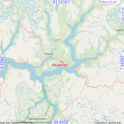 Kaupanger on map