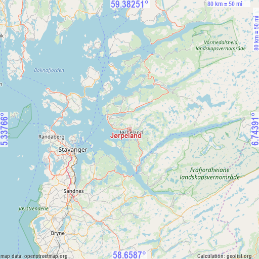 Jørpeland on map