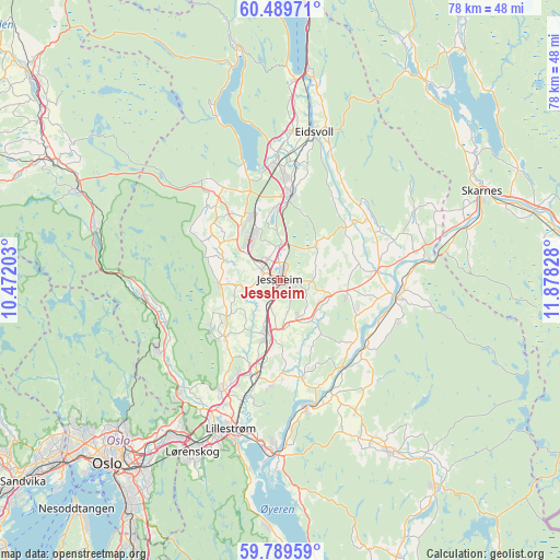 Jessheim on map