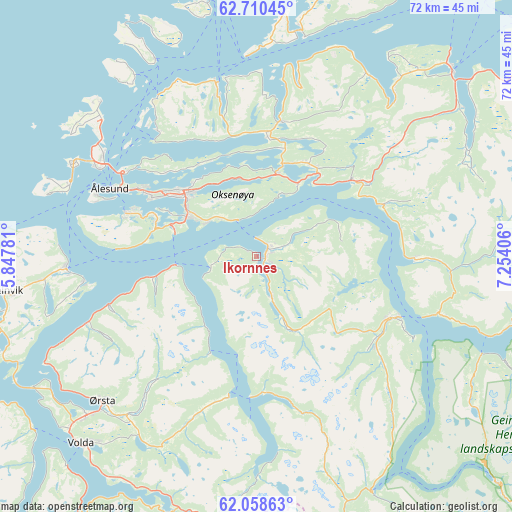 Ikornnes on map