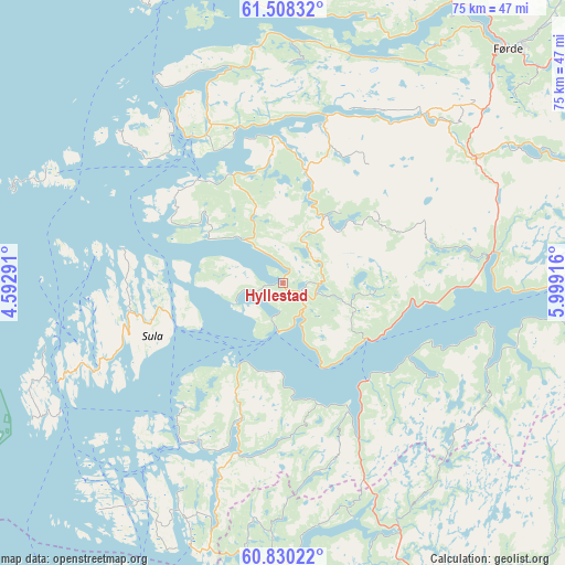 Hyllestad on map