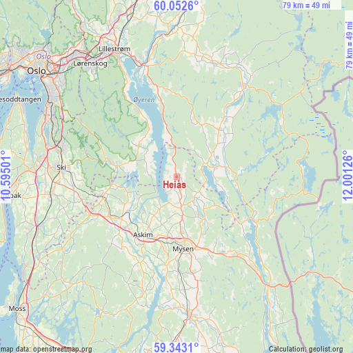 Heiås on map