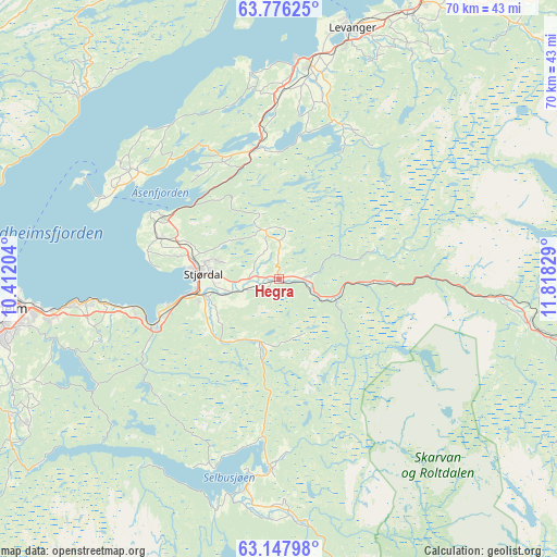 Hegra on map