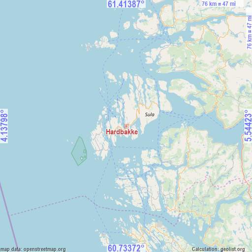 Hardbakke on map